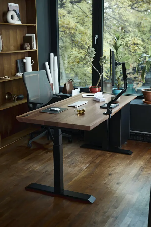 Bureau lumineux et espace de travail organisé